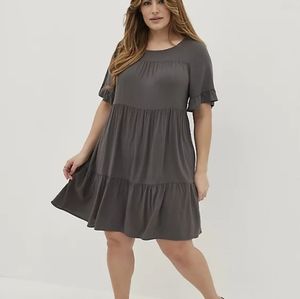 Torrid Grey Tiered Mini Dress